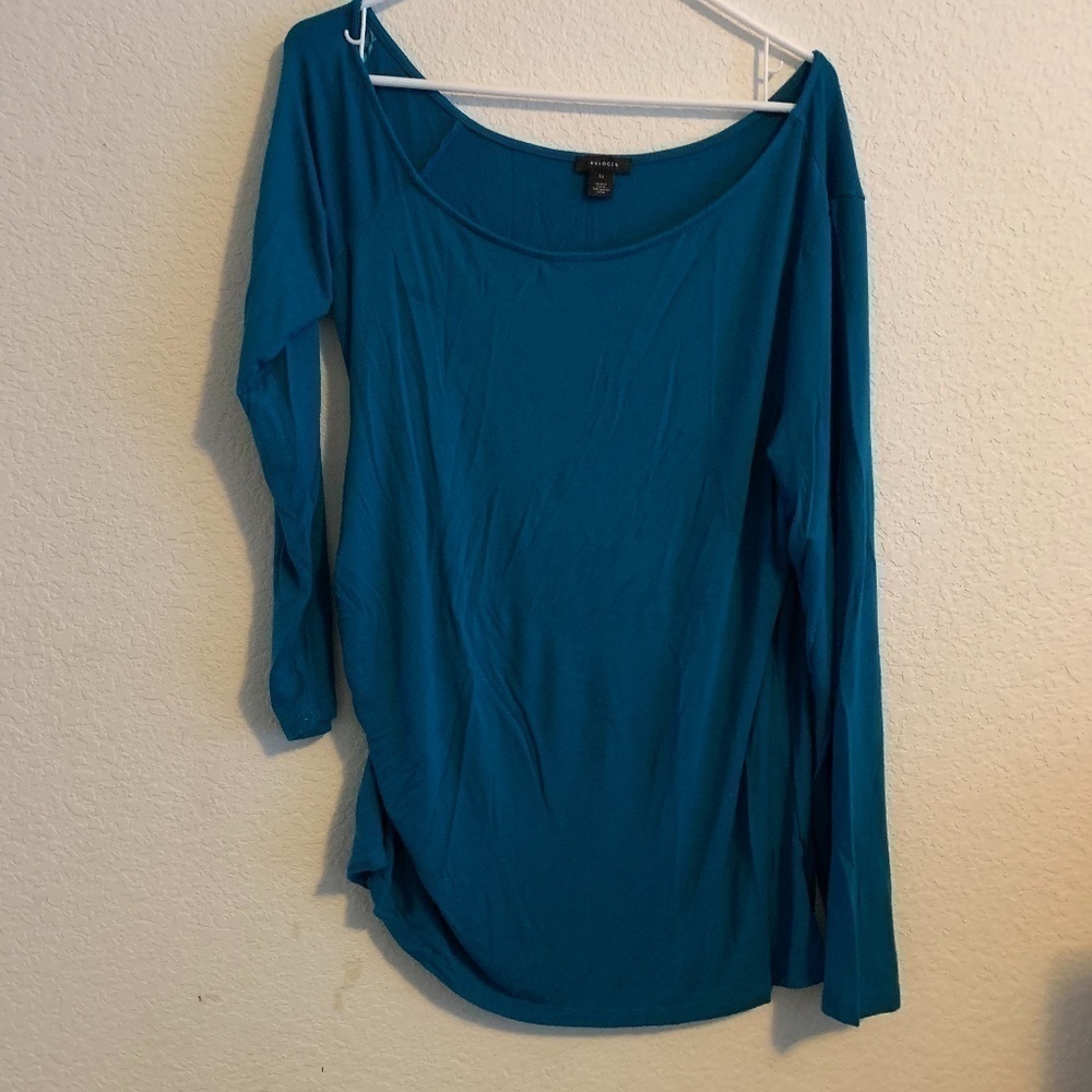 Halogen Dark Turquoise Thin Off The Shoulder Long Sleeve Women's Size 1X (425)